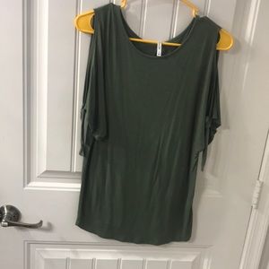 Soft cold shoulder tee - short sleeved